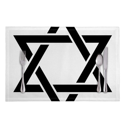 White And Black Star of David Print Placemat