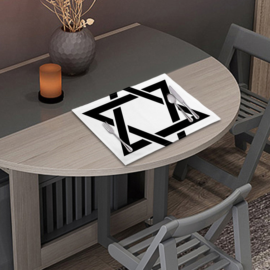 White And Black Star of David Print Placemat