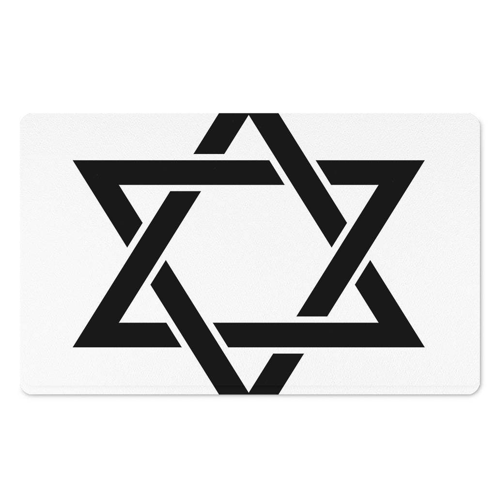 White And Black Star of David Print Polyester Doormat
