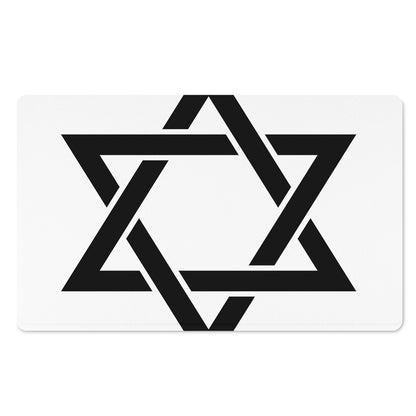 White And Black Star of David Print Polyester Doormat