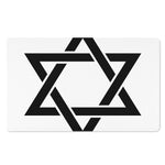 White And Black Star of David Print Polyester Doormat