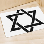 White And Black Star of David Print Polyester Doormat