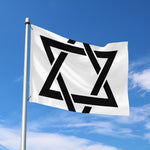 White And Black Star of David Print Polyester Flag