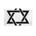 White And Black Star of David Print Polyester Flag