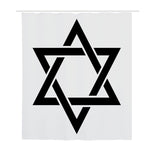 White And Black Star of David Print Polyester Shower Curtain