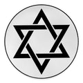 White And Black Star of David Print Round Floor Mat