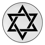 White And Black Star of David Print Round Floor Mat
