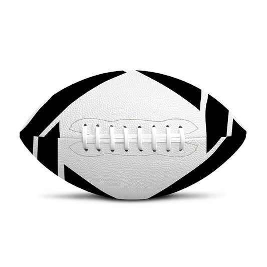 White And Black Star of David Print Rugby Ball