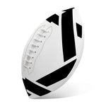 White And Black Star of David Print Rugby Ball