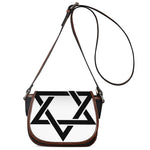 White And Black Star of David Print Saddle Bag