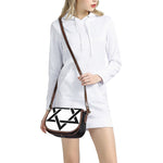 White And Black Star of David Print Saddle Bag