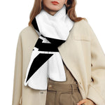 White And Black Star of David Print Scarf