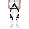 White And Black Star of David Print Joggers