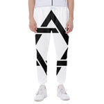 White And Black Star of David Print Scuba Joggers