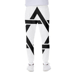 White And Black Star of David Print Scuba Joggers
