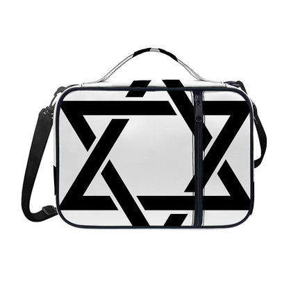 White And Black Star of David Print Shoulder Strap Bible Bag