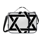 White And Black Star of David Print Shoulder Strap Bible Bag