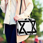 White And Black Star of David Print Shoulder Strap Bible Bag