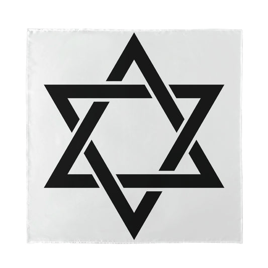 White And Black Star of David Print Silk Bandana