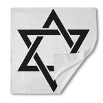 White And Black Star of David Print Silk Bandana