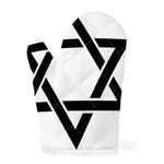 White And Black Star of David Print Single Oven Mitt