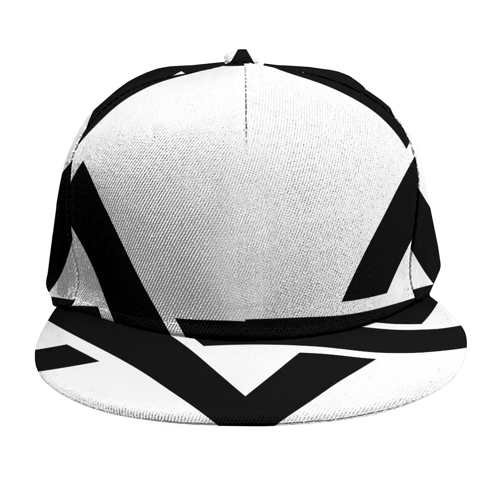 White And Black Star of David Print Snapback Cap