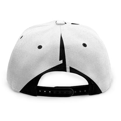White And Black Star of David Print Snapback Cap