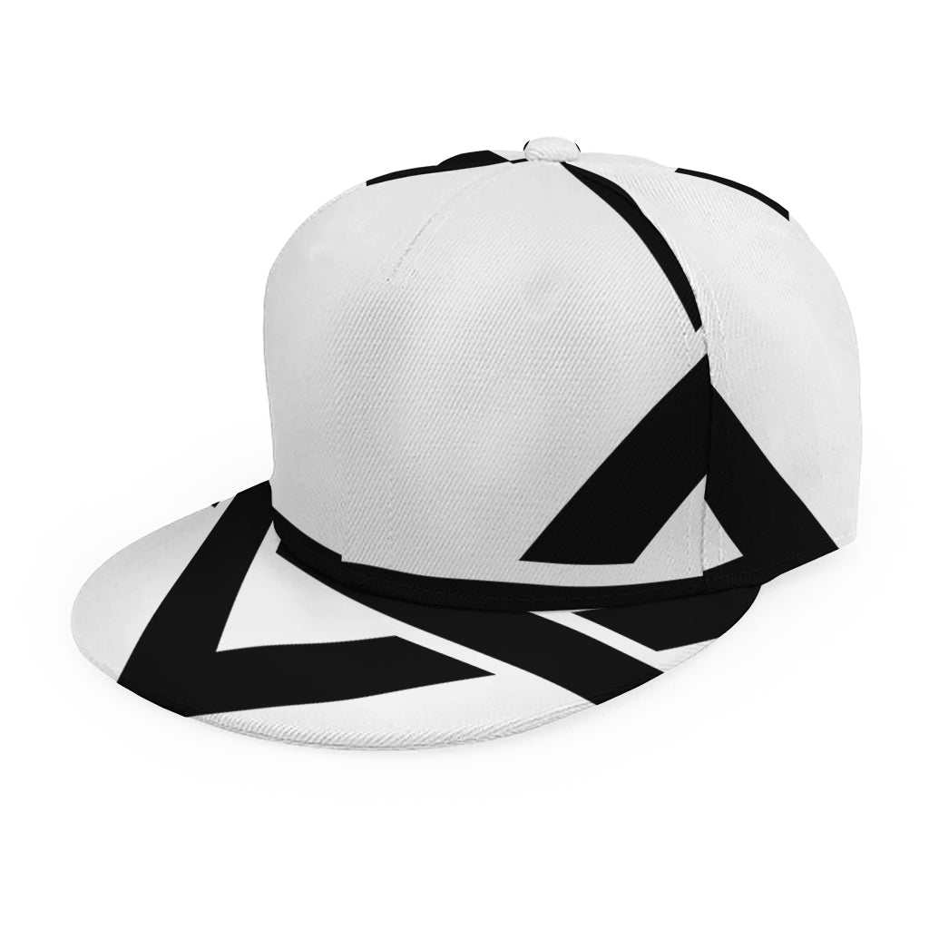 White And Black Star of David Print Snapback Cap