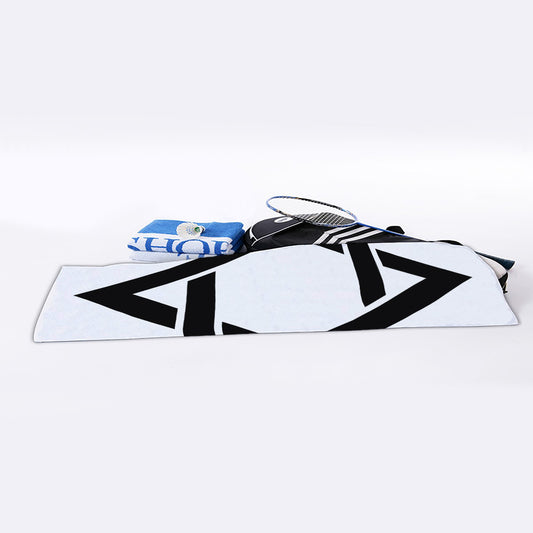White And Black Star of David Print Sports Towel