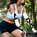 White And Black Star of David Print Sun Protection Arm Sleeves