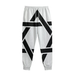 White And Black Star of David Print Sweatpants