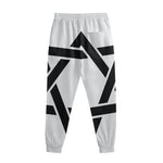 White And Black Star of David Print Sweatpants