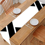 White And Black Star of David Print Table Runner