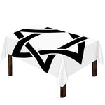 White And Black Star of David Print Tablecloth