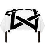 White And Black Star of David Print Tablecloth