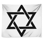 White And Black Star of David Print Tapestry