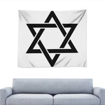 White And Black Star of David Print Tapestry
