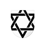 White And Black Star of David Print Toilet Lid Cover