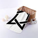 White And Black Star of David Print Towel