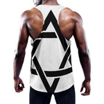 White And Black Star of David Print Training Tank Top