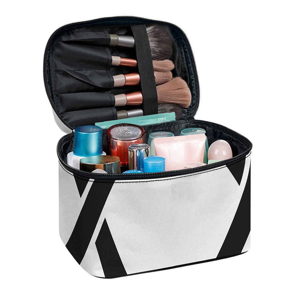 White And Black Star of David Print Travel Makeup Bag
