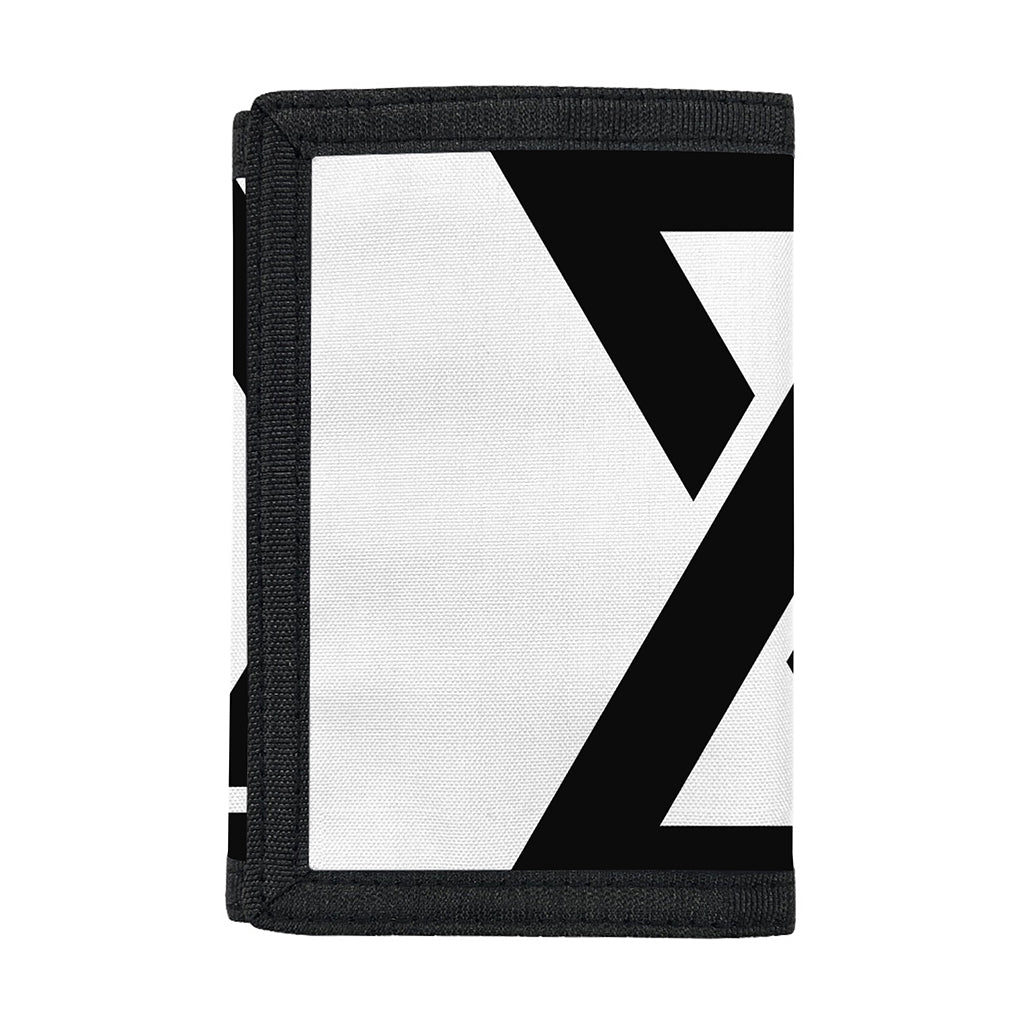 White And Black Star of David Print Trifold Wallet