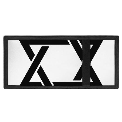 White And Black Star of David Print Trifold Wallet