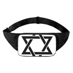 White And Black Star of David Print Waist Bag
