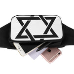 White And Black Star of David Print Waist Bag