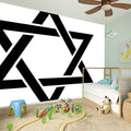 White And Black Star of David Print Wall Sticker