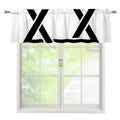 White And Black Star of David Print Window Valance