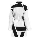 White And Black Star of David Print Women's Bathrobe