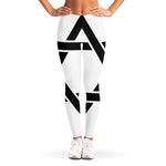 White And Black Star of David Print Women's Leggings