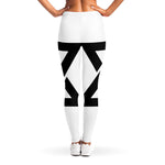 White And Black Star of David Print Women's Leggings